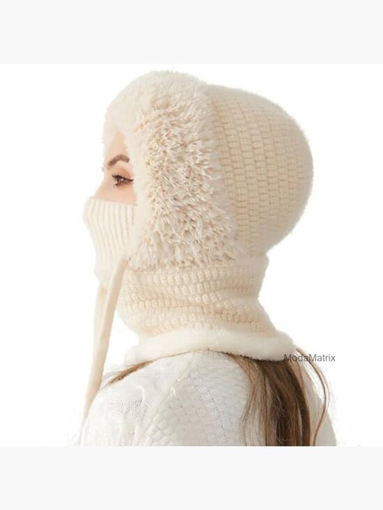 3 in 1 Knitted Beanie Hat with Scarf and Ski Mask Set main image 5